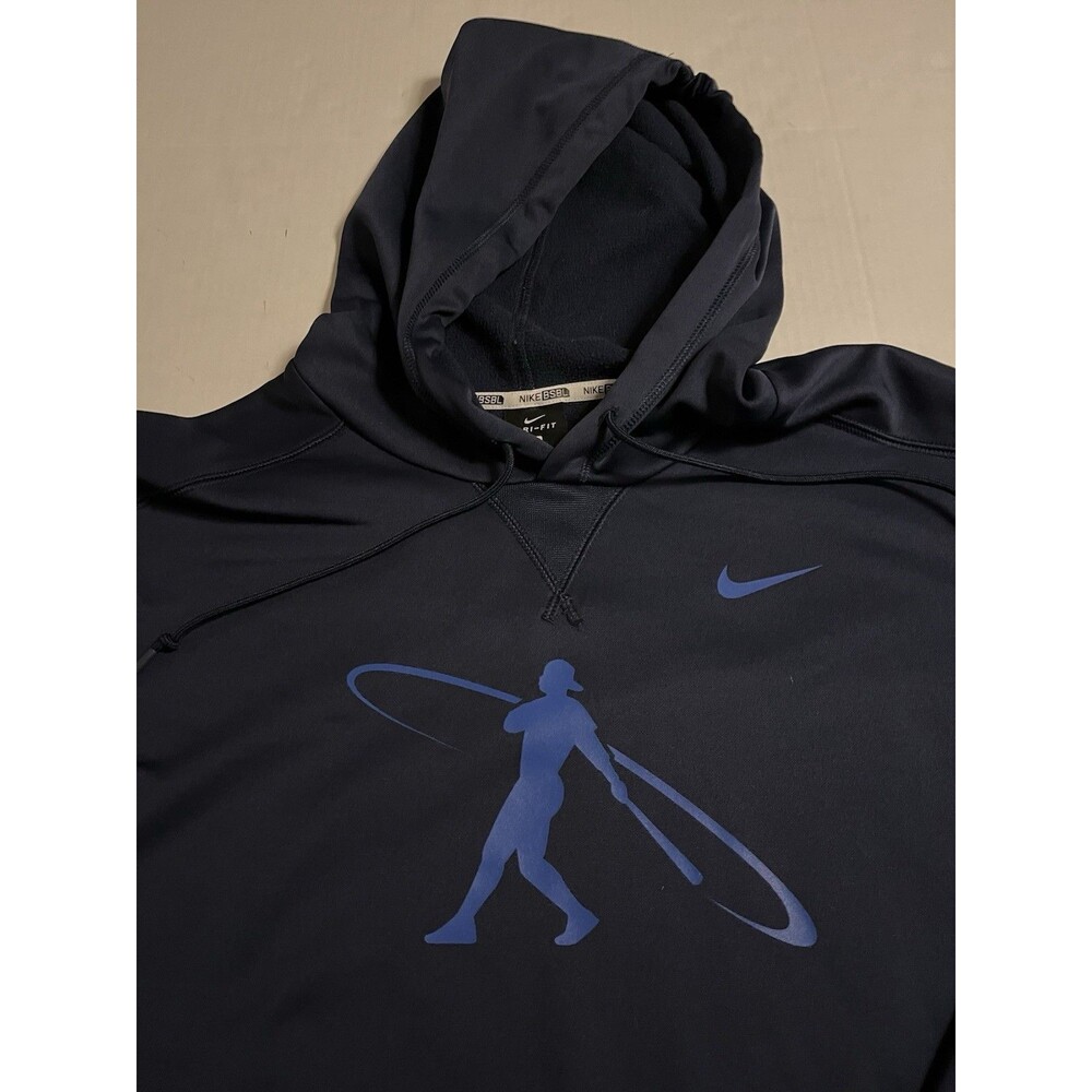 Nike Ken Griffey Jr NEW Swingman BSBL Hoodie Sweatshirt M Blue Baseball Dri Fit